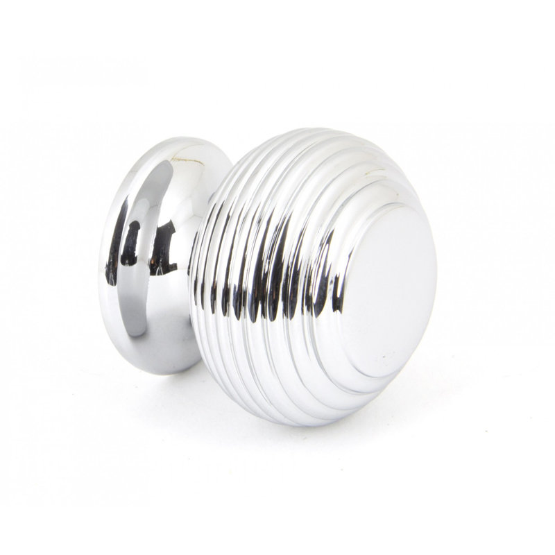 Beehive 30mm Diameter Round Knob, Polished Chrome
