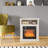 27" Electric Fireplace Heater with Mantel, Remote Control-104234753