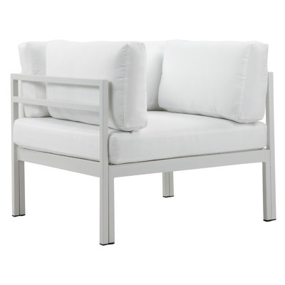 Chaise d'extérieur en aluminium Pangea Home Novae avec coussins à séchage rapide - Chaise longue moderne avec grands coussins confortables et facile à assembler