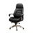 Black + Silver Hight adjustable Genuine Leather + Faux Leather + Aluminium Alloy Office Chair