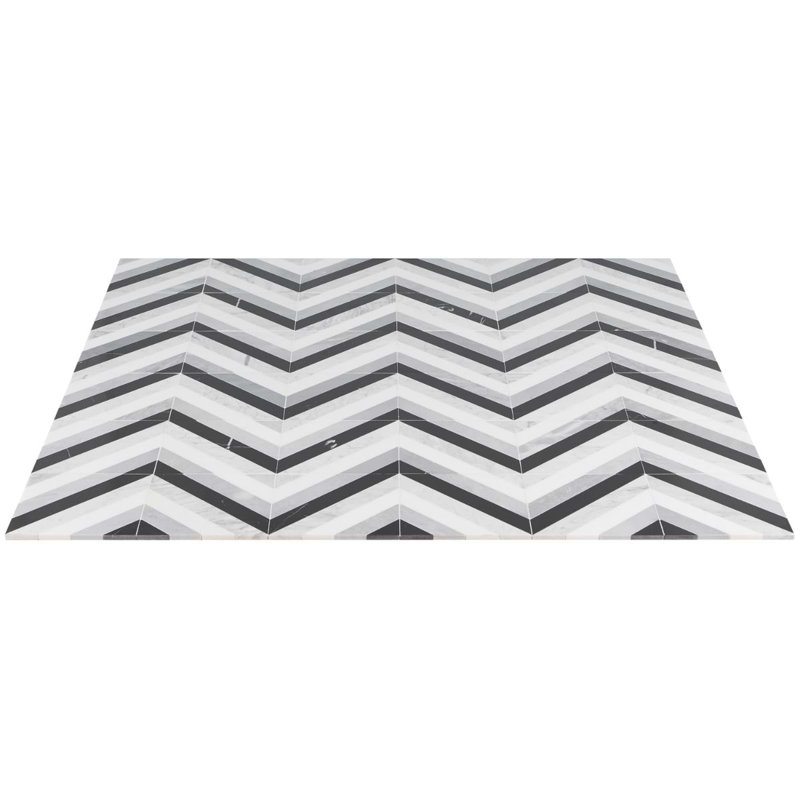 Bowery 8x8 Geometric Polished Marble Mosaic Tile