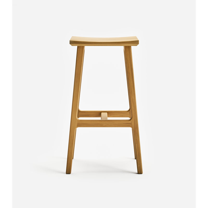 Coyotepe Saddle Stool, Bar Stool (30" Seat Height), Teak