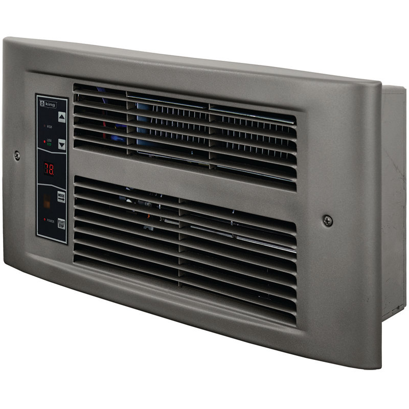 King Electric Electric Wall Mounted Space Heater with Adjustable Thermostat and with Digital Display, Satin Nickel