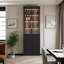 Cave à vin moderne et luxueuse de 80 cm (31,5 po) à double porte noire avec verre trempé et éclairage DEL