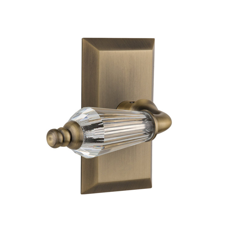Studio Plate Privacy (Bed & Bath) with Parlour Lever, Antique Brass, 2.75"