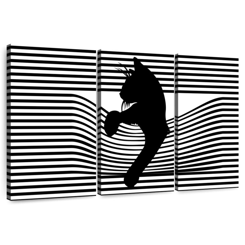 Mid Century Cat, 42" H x 65" W