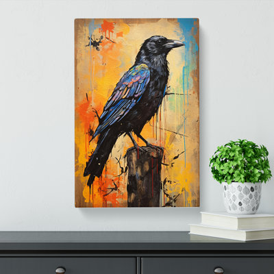 Crow Action Painting - No Frame Print