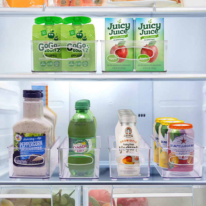 Clear Stackable Plastic Pantry Organizer Bins for Kids