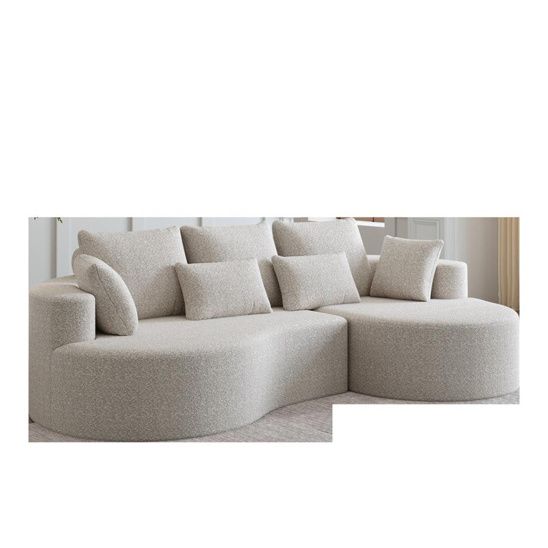 105'' Upholstered Sectional, Right Hand Facing, Black