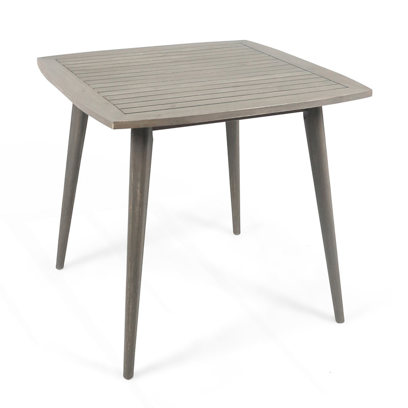 Outdoor Square Dining Table With Straight Legs, Gray