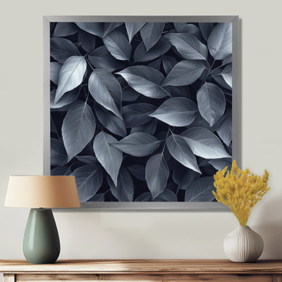 «Slate Grey Leaves Beauty II - Leaves», art mural