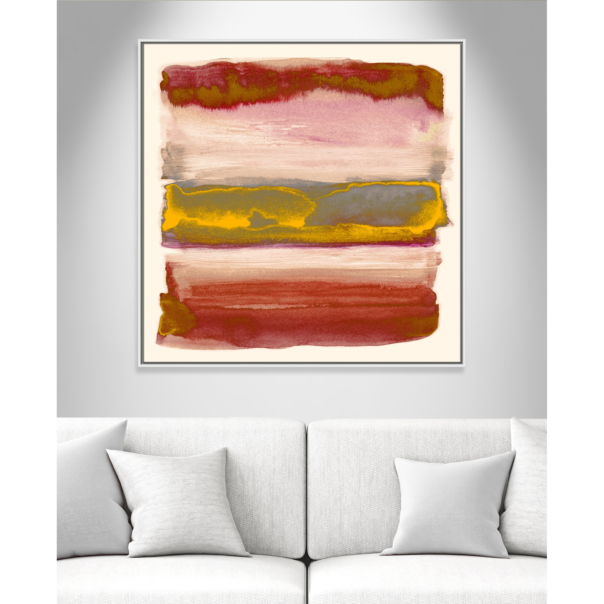 Yellow Sky II Print by Nan, 41.5" H x 41.5" W, White