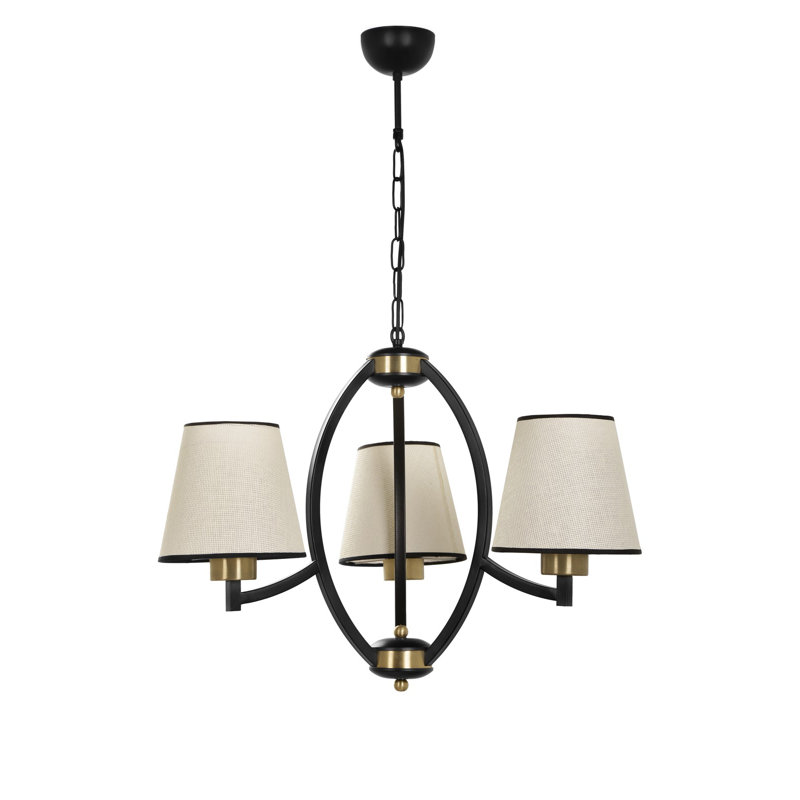 Robbins 3 - Light Shaded Chandelier, Black, Beige