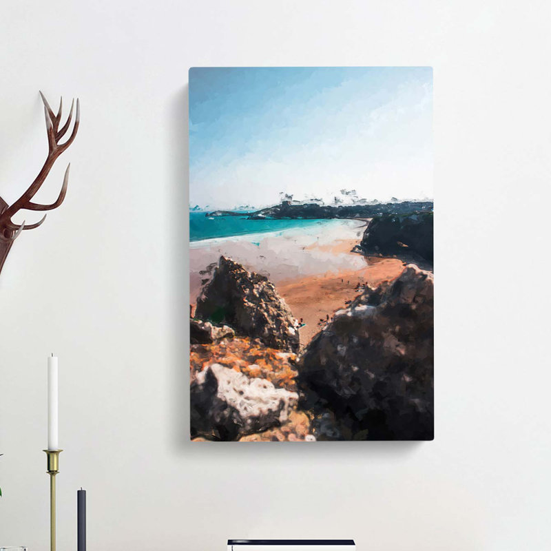 Tolcarne Beach In Newquay In Abstract - Wrapped Canvas, 50cm H x 35cm W x 3cm D