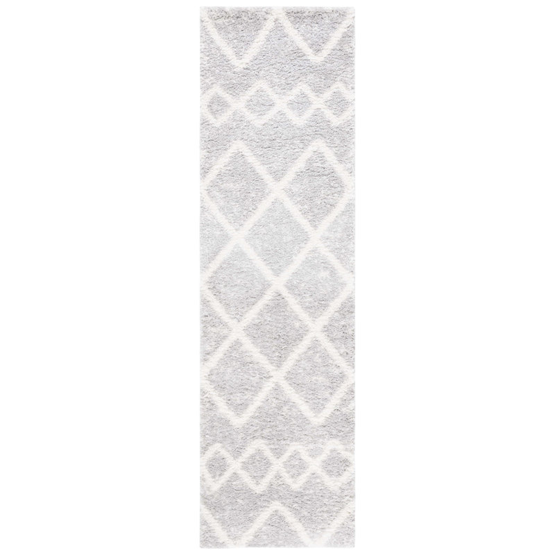Berber Shag Performance Geometric Rug, Runner 2'3" x 8'