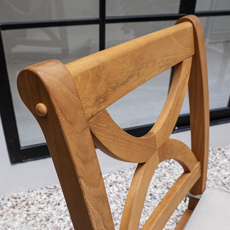 Ensemble de 2 chaises de patio en teck avec coussins Perrin