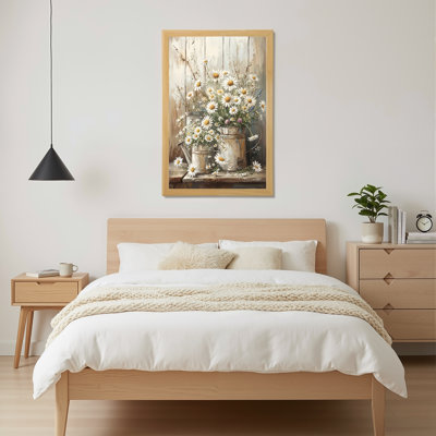 Art mural sur toile en bois naturel pour salon, chambre à coucher, bureau ou vestibule - décoration murale décorative avec alambic floral