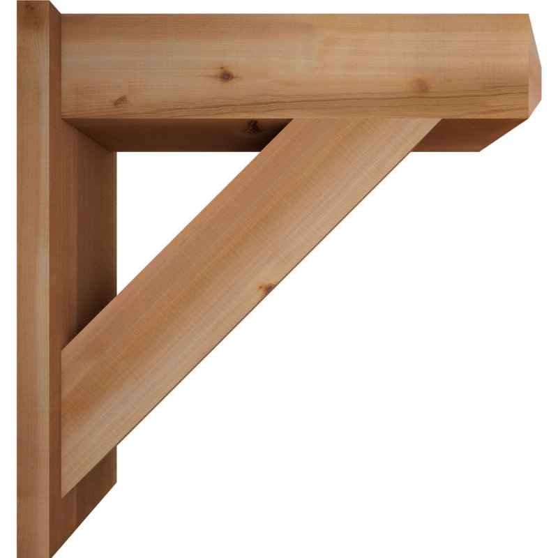 Artisan traditionnel en bois rustique, Cèdre rouge occidental l 7 1/2 po (lisse), P 28 po x H 28 po