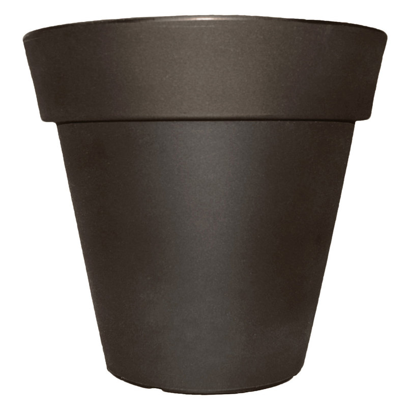 Pot de fleurs en plastique moulé Cardville, Noir, H 18,5 po x l 20 po x P 20 po