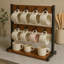 Rusnak Rustic Wooden Mug Holder Kitchen Cup Rack Counter Tree