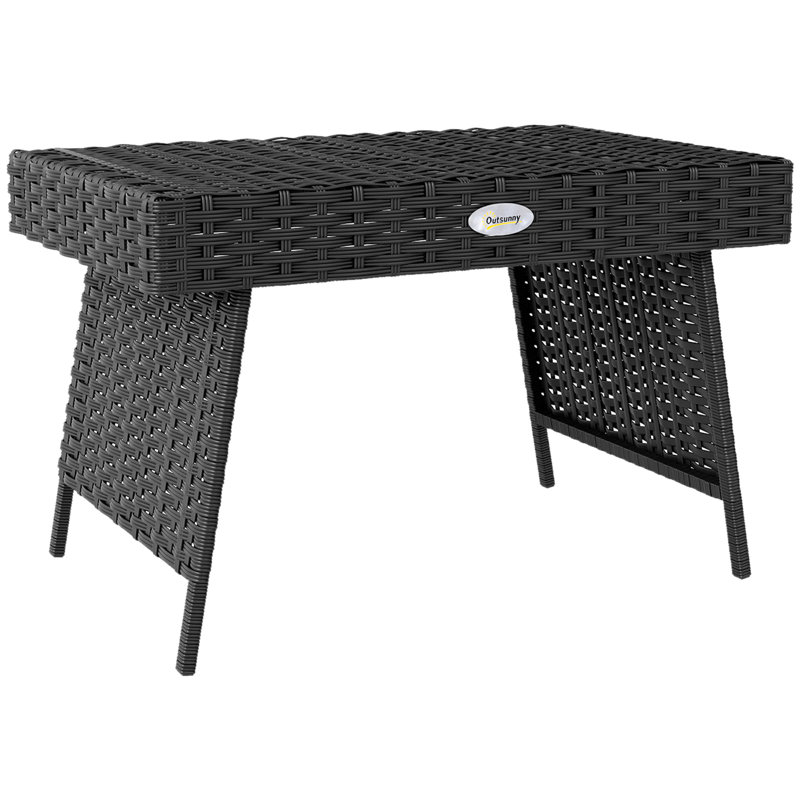 Rectangular 2 - Person 60Cm L Outdoor Side Table, Black