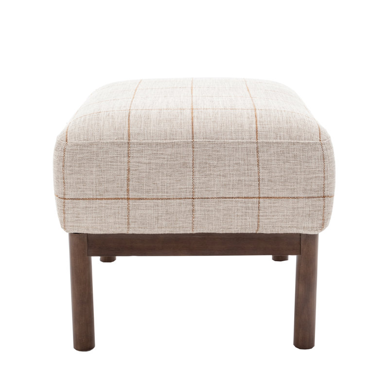 Kreindler Upholstered Ottoman, Tan Polyester