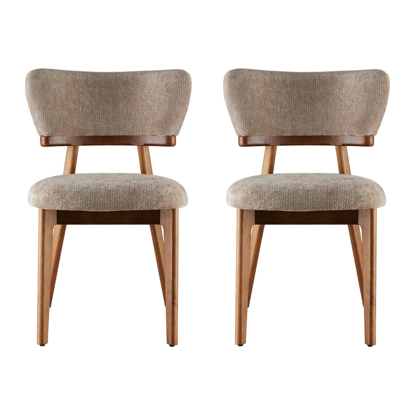Upholstered Solid Wood Dining Chair Side Chair, Brown