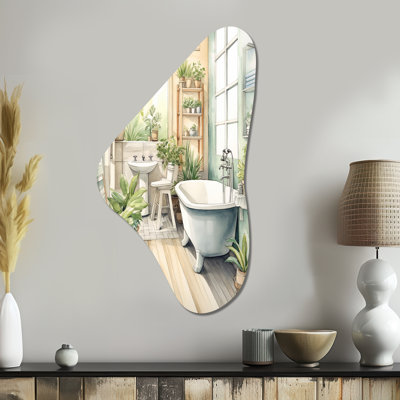 Bathroom Botanical Dream II - Bathroom Boomerang Shape Irregular Metal Wall Decor