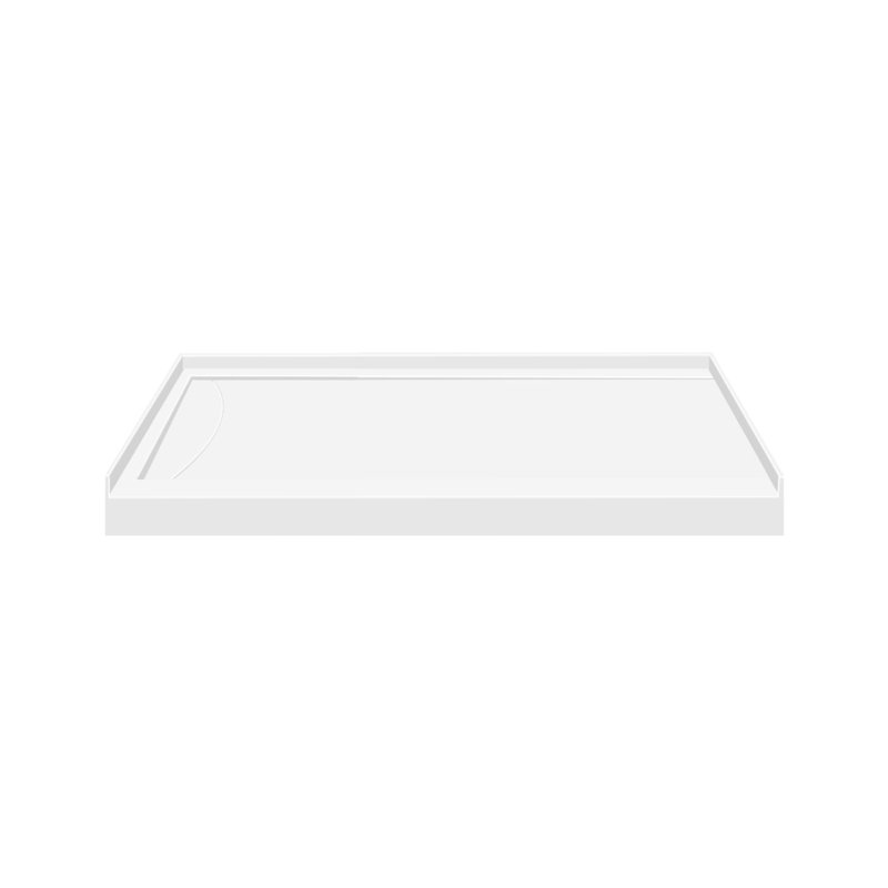 Base de douche en fonte 48 po x 34 po Transolor, Gauche, Blanc