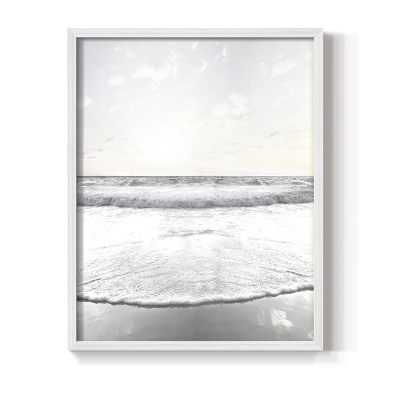 Reproduction encadrée Serene Shore - bois massif, Blanc, H 10 po x l 8 po