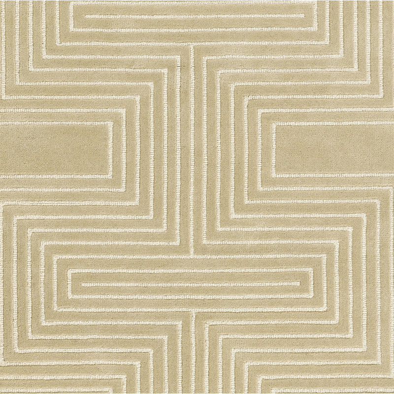 Orlie Hand Tufted Wool Geometric Area Rug in Brown, Beige, Rectangle 8' x 10'