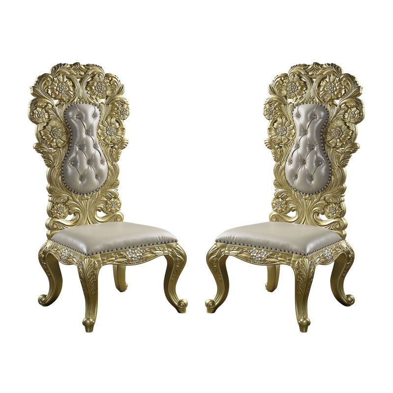 Chaise d'appoint capitonnée en gris