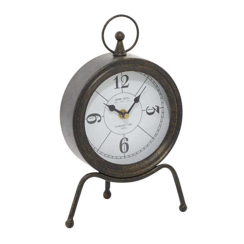 Horloge de table analogique analogique brun foncé