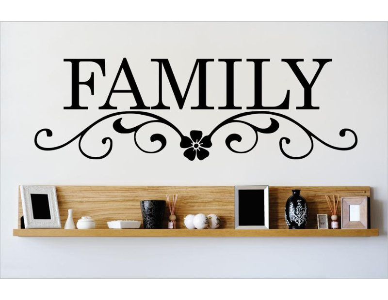 Décalcomanie murale family, Noir, H 7 po x l 20 po x P 0,16 po