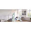 Lit simple avec glissade, bande lumineuse en boule, lit plateforme en bois avec façade, panneau d'ameublement amusant - bleu-133671191
