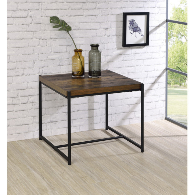 Lennox 3 Piece Brown Coffee And End Table Set, Brown, Black