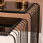 Metal Black Nesting Table For Living Room Furniture, Nest of Tables with Glass Top, End Table