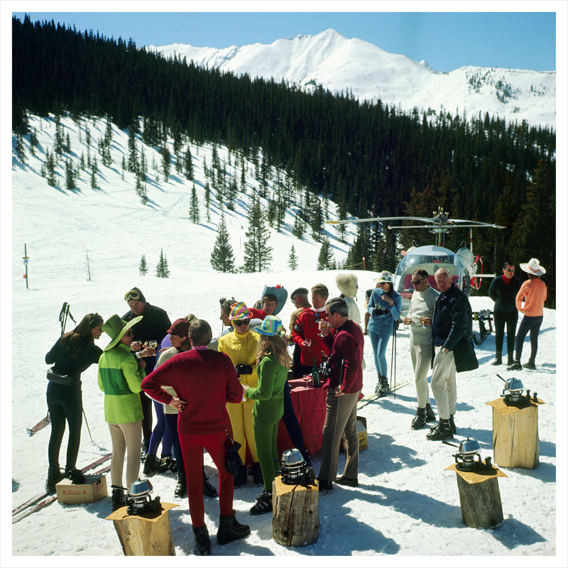 Snowmass Picnic by Slim Aarons, Unframed, 45" H x 45" W x 0.1" D