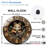 Wooden Fox Wall Clock with 2D Design And Nature Elements Art - 12'' Modern Glass Wall Clock