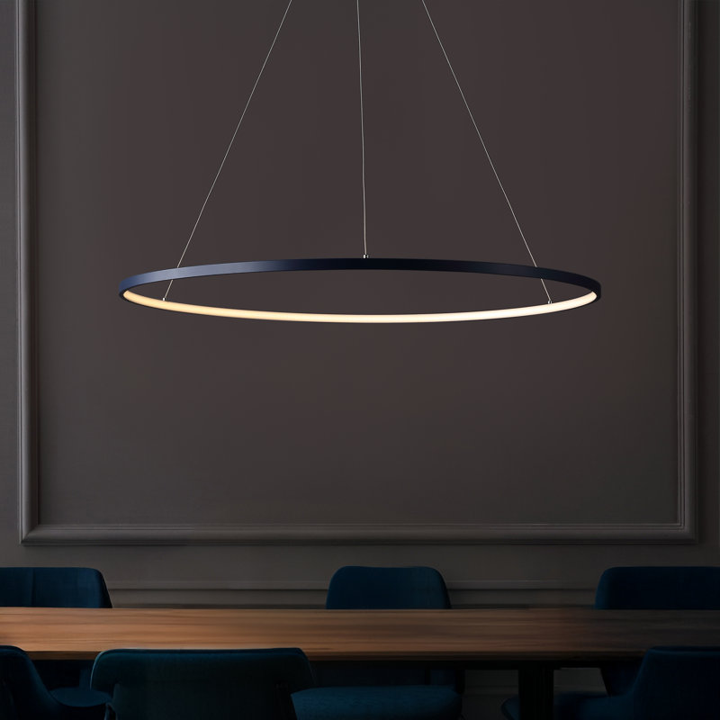 Odin 1-Light LED Unique / Statement Chandelier, 0.75" H x 34.88" W x 34.88" D, Navy