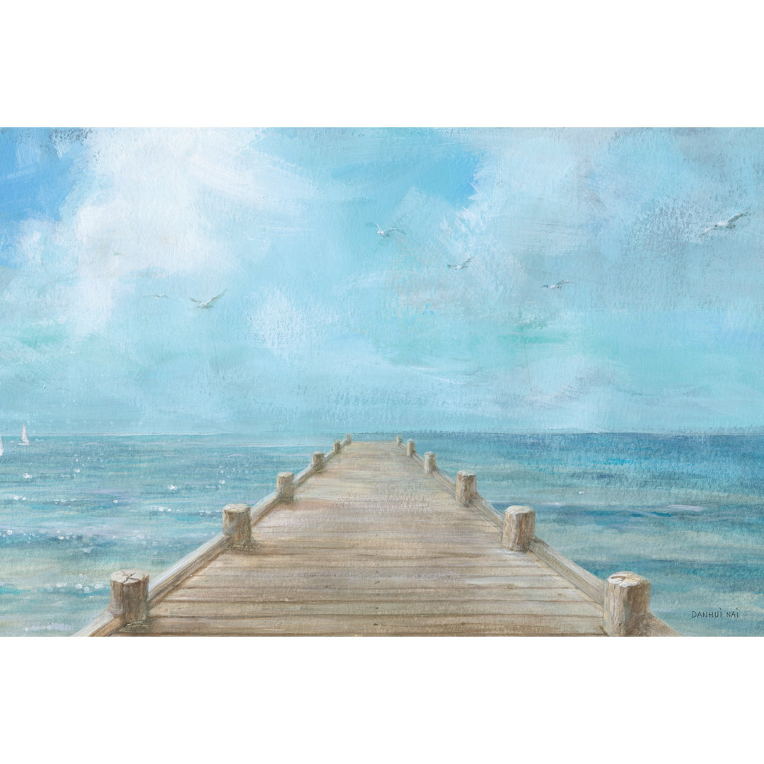 Summer Dock Panorama by Danhui Nai - Wrapped Canvas Art Prints
