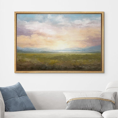 Minimal Landscape " Sunset Sky Rustic Grass Field Nature Landscape Fine Art Large Wall Art Pictures Bedroom Office "