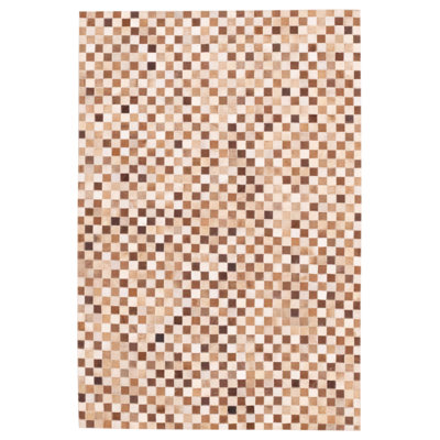 Cowhide Patchwork Brown Rug 4'0" x 6'0"