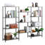 Three Rows Bookcase-4 Shelves-Black-1092796690