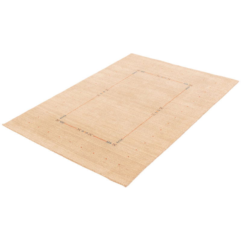 Tapis oriental en laine noué à la main brun clair Fredda