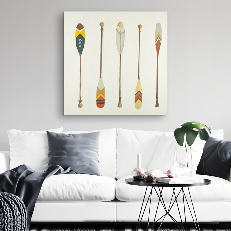 Canoe paddles - 32"x32" art on canvas