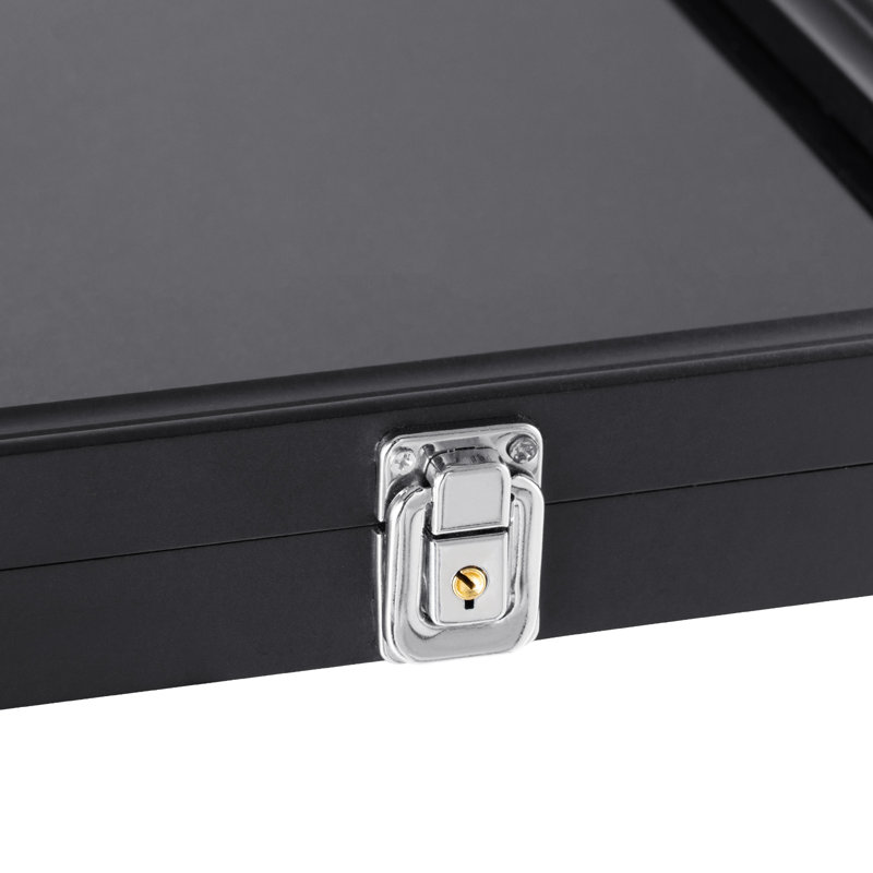 Black Lockable Wall Mounted Sports Card Display Case with UV Protection