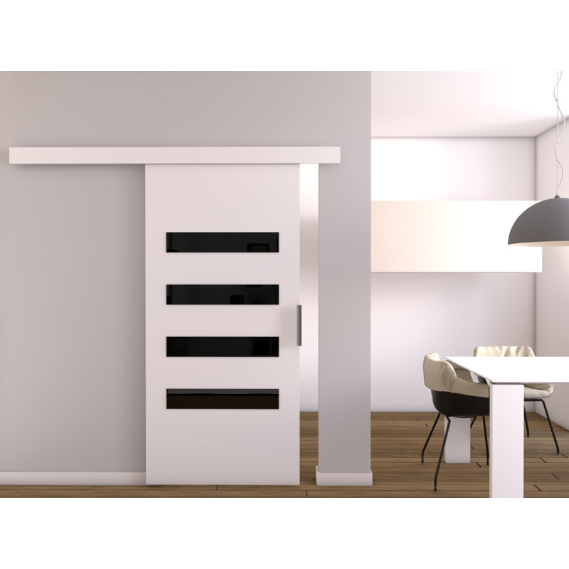Cassius Veneers Sliding Doors, 205cm H x 106cm W x 1.6cm D, White