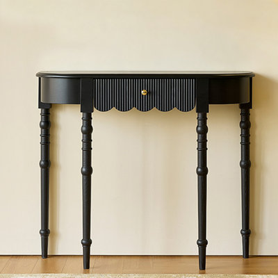 Black Solid Wood Console Table