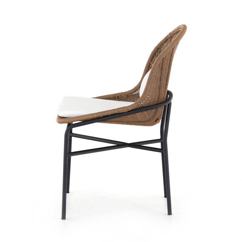 Jericho Outdoor Dining Side Chair, Natural White, Stinson White